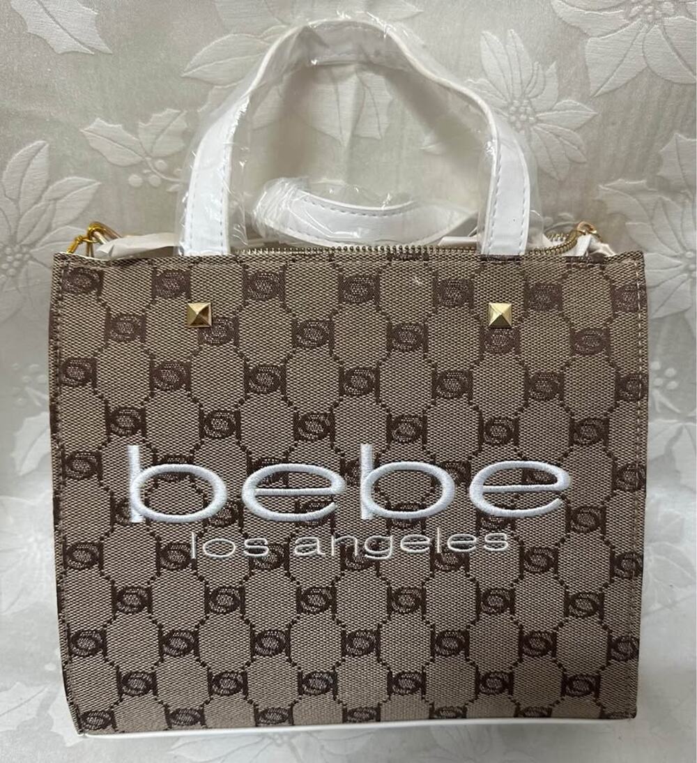 NEW bebe Talulla Small Satchel with white writing. B144